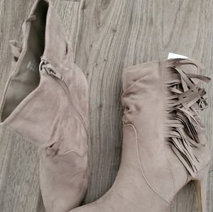 Never Worn! 3" Faux Suede Heeled Boot